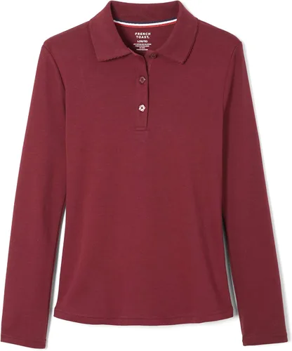 Vista 6 de French Toast Polo de manga larga con cuello de volantes para niña Negro/Negro