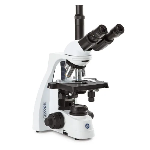 Vista 2 de bScope Microscopio compuesto trinocular, oculares HWF 10x/0.787 in y pieza de nariz quíntuple con Plan PLI 4/10/S40/S100x Oil Infinity Corrected iOS