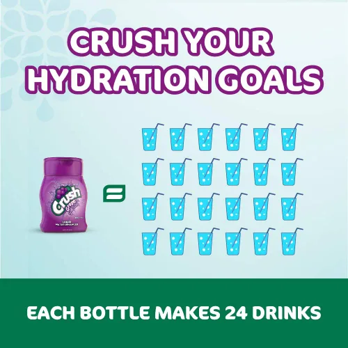 Vista 5 de Crush, Potenciador líquido de uva, ¡nuevo y mejor sabor! (4 botellas, hace 96 bebidas de agua saborizadas), sin azúcar, cero calorías