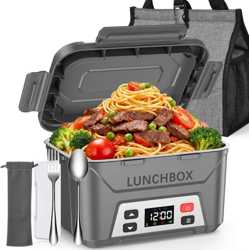 Vista 14 de EAST OAK Caja de almuerzo eléctrica inalámbrica para adultos, caja de almuerzo autocalentable recargable de 5.5 tazas - Calentamiento automático