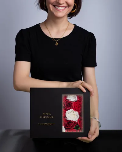 Vista 2 de Caja de dinero para regalo en efectivo - Caja de regalo de flores de lujo con tirador de dinero y tapa con flor y lazo, caja de regalo única