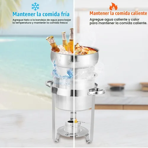 Vista 5 de Calentador de sopa redondo de acero inoxidable 7QT, paquete de 2