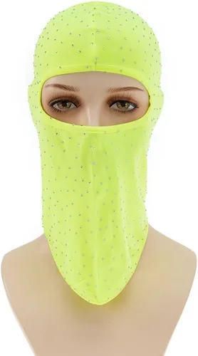 Vista 2 de Pasamontañas Shiesty - Máscara de esquí para mujer, con lentejuelas brillantes, máscara facial de enfriamiento para el cuello, para motocicleta