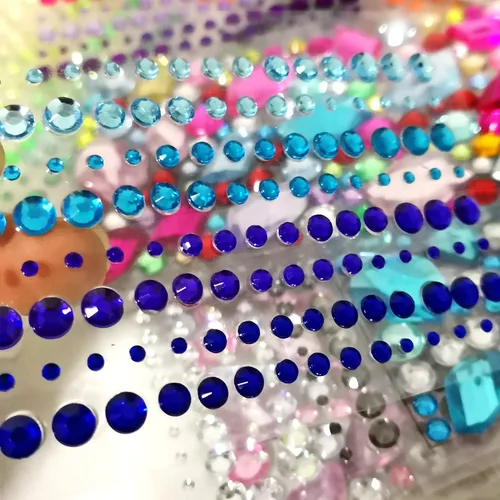 Vista 7 de 2800 piezas de 25 hojas autoadhesivas de joyas de diamantes de imitación, calcomanías de diamantes de imitación, gemas de diamantes de imitación