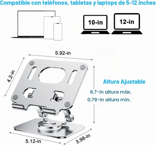 Vista 3 de DCHAV Soporte plegable y ajustable para tableta de dibujo para escritorio, soporte para iPad, elevador de computadora portátil, mesa elevada