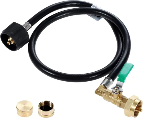 Vista 8 de Aupoko Manguera adaptadora de repuesto de propano de 36 pulgadas, manguera de extensión de propano con válvula de control de encendido y apagado