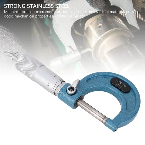 Vista 9 de Professional Outside Micrometer 0 1 Inch Range 0.0001 Graduation Machinist Tool with Tungsten Carbide Anvil for Precision Metalworking and