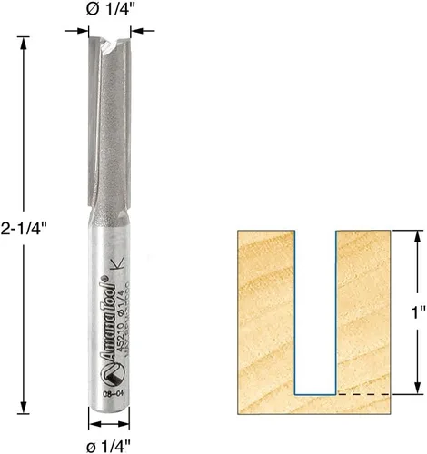 Vista 2 de Amana Tool - 45210 Carburo Punta Recta Plunge Alta Producción 1/4 Dia x 1" 4 S