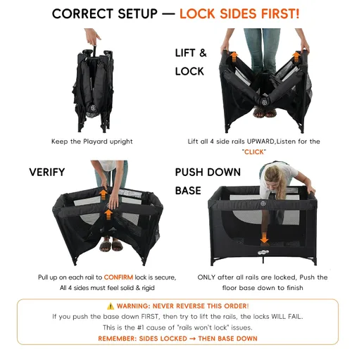 Vista 2 de Pamo babe Compact Pack and Play - Cuna portátil para bebé, ligero y plegable corralito de viaje con almohadilla de colchón y bolsa de transporte