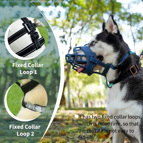 Vista 7 de Bozal de cesta de perro BARKLESS para pastor alemán para evitar morder Small Medium Large Dogs, Soft Cage Mouth Cover for Biting Chewing, Allow