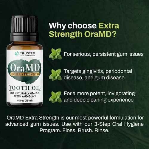 Vista 2 de OraMD Aceite dental extra fuerte 4 en 1 – Tratamiento clínicamente probado para enfermedades de las encías, tratamiento de gingivitis, tratamiento