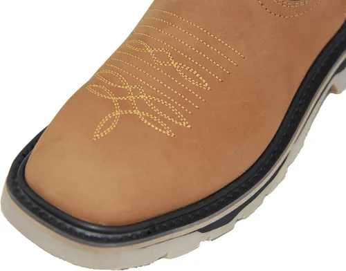 Vista 3 de Botas de trabajo de cuero con puntera cuadrada para hombre