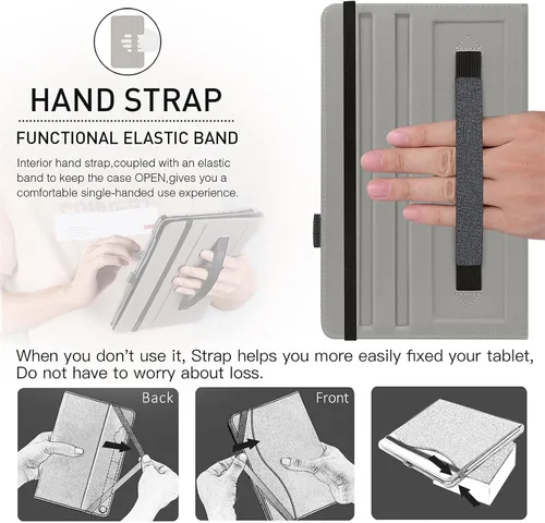 Vista 7 de ZtotopCases Funda para Samsung Galaxy Tab S10 Plus Case 2024/S9 Plus/S9 FE Plus 5G 12.4 pulgadas 2023, funda de piel sintética premium con correa