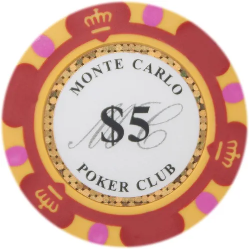 Vista 16 de Brybelly Monte Carlo Premium Poker Chips (50-Pack) Heavyweight 14-Gram Clay Composite