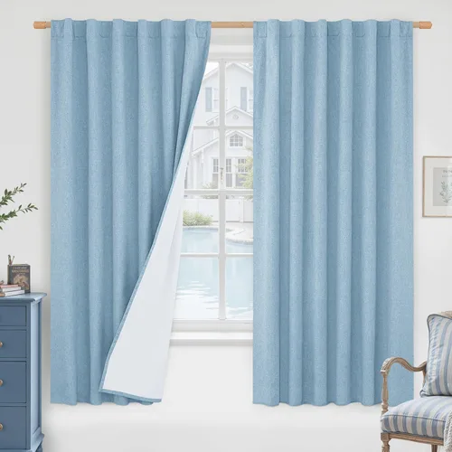 Vista 91 de LAMIT Cortinas opacas cortas de lino de 30 pulgadas para ventanas de cocina sobre el fregadero, cortinas de café texturizadas de lino marfil