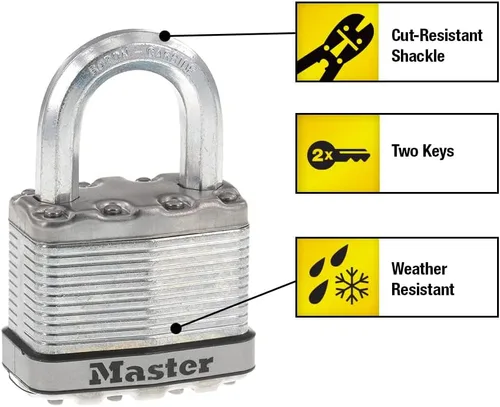 Vista 2 de Master Lock M5XD Magnum - Candado resistente con llave, 1 paquete