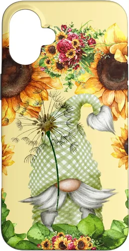 Vista 23 de Floral Sunflower Motif for Dandelion Lovers and Summer Gnome Case for iPhone 17