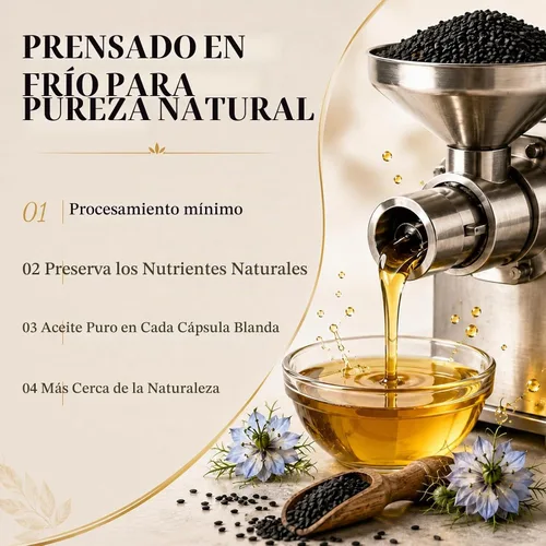 Vista 7 de Aceite de semilla negra etíope cápsulas blandas 1000 mg prensado