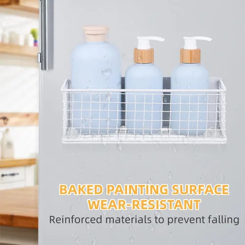 Vista 8 de OUNONA Estante magnético de especias para refrigerador, estante de almacenamiento para condimentos, botellas, herramientas y aperitivos, cesta