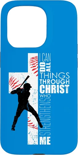 Vista 14 de Blue Christian Baseball Gifts Teen Boys Cross Bible Phone Case para iPhone 17