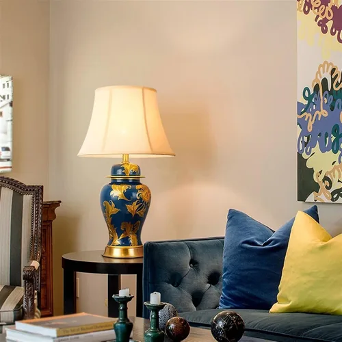 Vista 8 de BGGJJ Lamp for Desk Indoor Retro Ceramic Table Lamp Living Room Sofa Coffee Table Decorative Light Bedroom Desktop Bedside Table Lamp Desk Lamps for