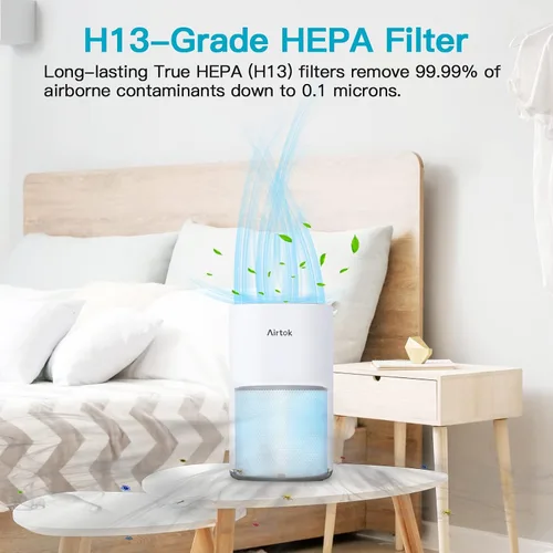 Vista 7 de AIRTOK Filtros de repuesto para purificador de aire AP1001, sistema de purificación de 5 capas, filtro HEPA verdadero H13, filtro de carbón activado
