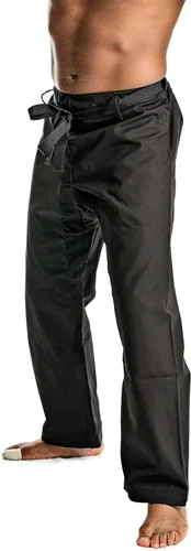 Vista 6 de Ronin - Pantalones de karate pesados, color negro, blanco o camuflaje, 100% algodón, 12 onzas, cintura tradicional con cordón