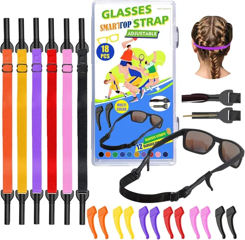 Vista 9 de SMARTTOP kids eye glass Strap with storage box No Tail sunglass Strap Eyeglass Holder Around Neck-Adjustable Eyewear Retainer