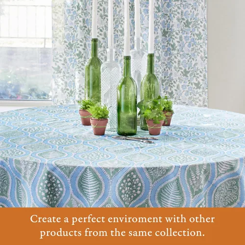 Vista 5 de Saffron Marigold Funda de almohada azul floral helechos del bosque de algodón de calidad, comercio justo, ropa de cama bohemio, estilo de cocina