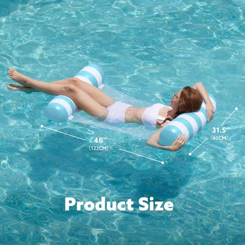 Vista 7 de SLOOSH Hammock Pool Floats Adults, 4-in-1 Multi-Purpose Inflatable Pool Floaties PVC Water Hammock Lounge Floaties