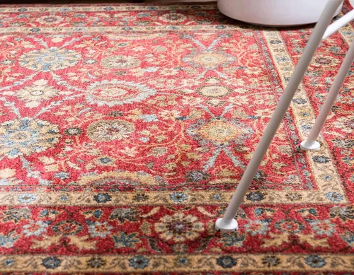 Vista 5 de Unique Loom Edinburgh Collection - Alfombra Monroe (7 x 10 pies, Rectángulo, Rojo/Beige)