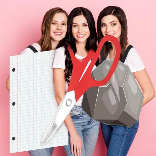 Vista 5 de Disfraz de tijeras de papel de roca para Halloween, disfraz de grupo para 3 personas, paquete de grupo de Halloween para niños y adultos