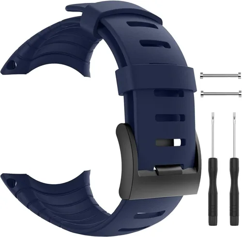 Vista 10 de Suunto Core Strap, Rubber Replacement Watch Band for Suunto Core SS014993000. Verde militar