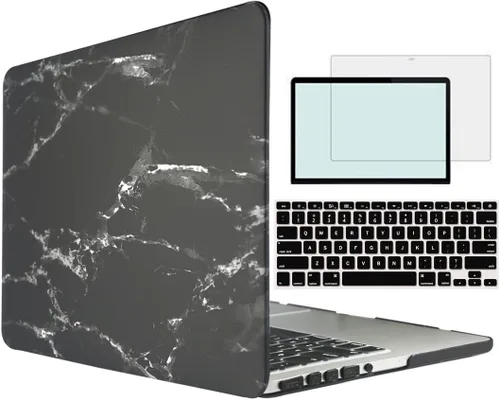 Vista 30 de Funda compatible con MacBook Pro de 13 pulgadas con CD-ROM modelo A1278 versión 2008-2012, carcasa rígida 4 en 1 de plástico a presión con protector