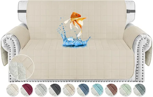 Vista 36 de MAXIJIN Fundas impermeables para sofá de 3 cojines, aptas para mascotas, fundas acolchadas para sofá de 69 pulgadas, lavables, protector de sofá