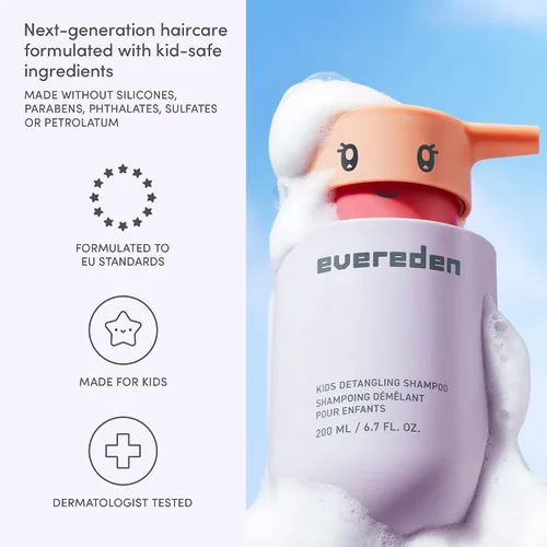 Vista 7 de Evereden Happy Hair Duo - Juego de champú y acondicionador para niños, limpio, vegano y sin desgarros, desenreda, fortalece y suaviza todo
