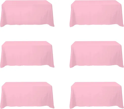 Vista 116 de BRILLMAX - Manteles para mesa rectangular de 6 pies, tela de lino de poliéster, lavable, para boda, recepción, banquete, fiesta de cumpleaños, 60 x