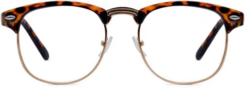 Vista 2 de Outray gafas con lentes transparentes de cuerno lustrado medio marco clásicos, retro, vintage