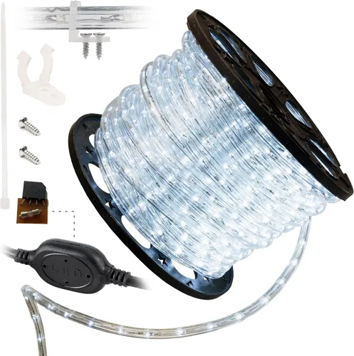 Vista 18 de Cuerda de luces LED de 10 pies, permanente, impermeable, conectable, flexible, con tubo de PVC transparente, certificado ETL, iluminación festiva