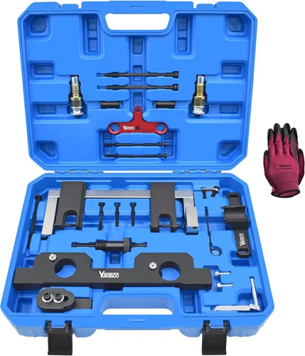 Vista 7 de Engine Vanos Kit de herramientas de sincronización de bloqueo de alineación del árbol de levas Compatible con BMW N20 N26, con funda de transporte