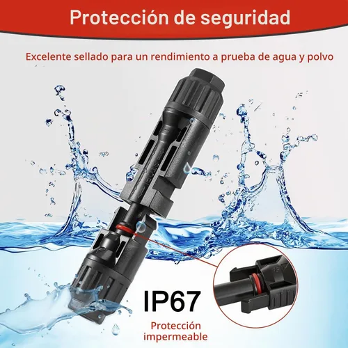 Vista 5 de Kit de 12 conectores de panel solar MC4, 6 pares macho/hembra con 2 llaves, conectores solares impermeables IP67 de 1000 V/30 A (10 AWG)