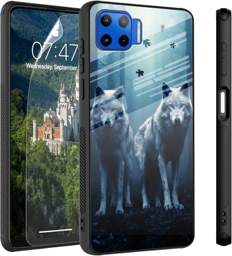 Vista 67 de Funda para Motorola Moto Edge 2022, cubierta trasera de vidrio templado con protector de pantalla, funda protectora a prueba de golpes para Motorola