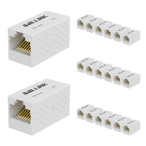 Vista 13 de iwillink Conector Ethernet RJ45, conector hembra a hembra RJ45 para cable Ethernet Cat7 Cat6 Cat5e Cat5, adaptador extensor, paquete de 5, negro