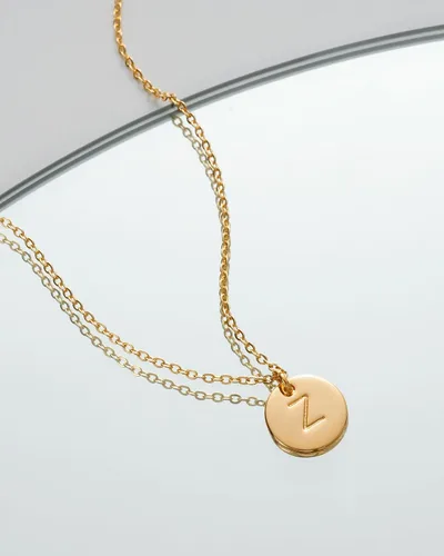 Vista 3 de Bemoly Initial Necklace for Women Round 11MM Coin Disc Double Side Engraved Letter A-Z Hammered Pendant 14K Gold Plated Personalized Alphabet