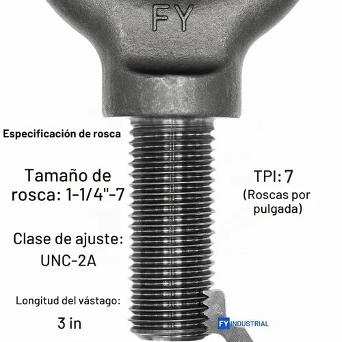 Vista 5 de Perno de Ojo de Hombro para Elevación de 1-1/4"-7 X 3