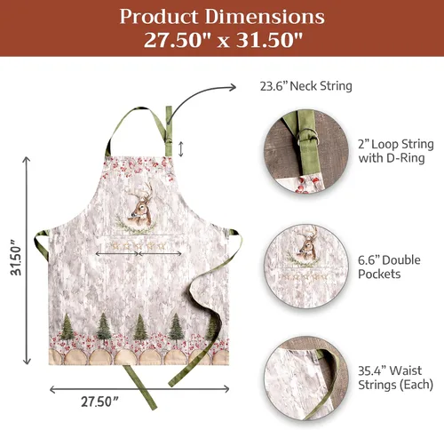 Vista 721 de Maison d' Hermine Delantales para mujer con bolsillo, 100% algodón (27.50 x 31.50 pulgadas)