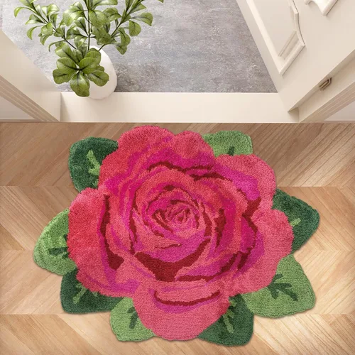 Vista 17 de USTIDE Tapete de baño de rosa esponjoso de 23.6 x 35.4 pulgadas, tapete de baño antideslizante para baño, cocina, sala de estar o dormitorio