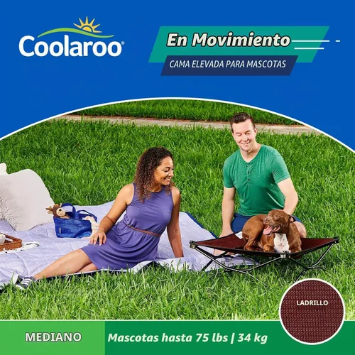 Vista 4 de Coolaroo On-The-Go Cama Elevada para Perros - Cama Plegable Emergente de Viaje para Perros con Tela Transpirable, Resistente a la Humedad, Bolsa