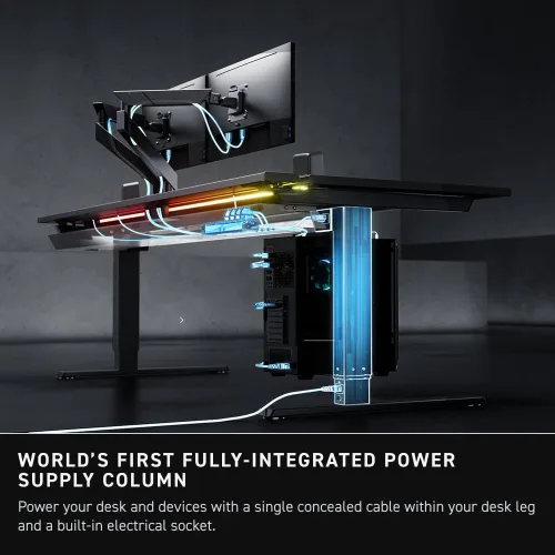 Vista 3 de Secretlab Magnus Pro - Escritorio eléctrico de pie con alfombrilla de cuero sintético Stealth Sigilo