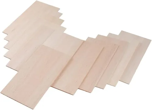 Vista 9 de Paquete de 12 hojas de madera de balsa de 1/8 de 4 x 6 pulgadas, tablero de madera contrachapada natural sin terminar para Cricut, hacer modelos
